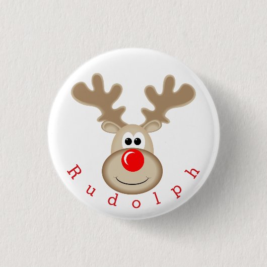 Ren-Rudolph-Rotnase Button (Vorderseite)