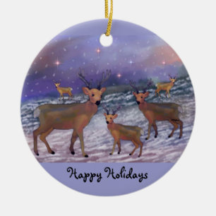 Ren-Schneefall-Feiertags-Verzierungen Keramik Ornament