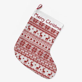 Ren, Schneeflocken und Weihnachtsbäume Großer Weihnachtsstrumpf