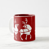 Ren-Tassen-Kaffeetasse-festlicher Weihnachtsdekor Zweifarbige Tasse (Vorderseite Links)