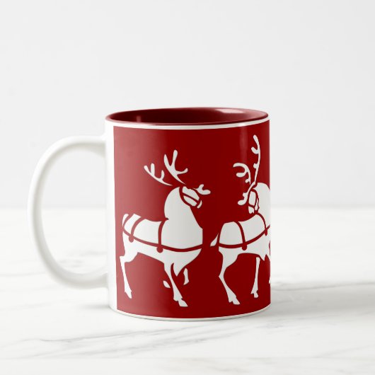 Ren-Tassen-Kaffeetasse-festlicher Weihnachtsdekor Zweifarbige Tasse (Links)