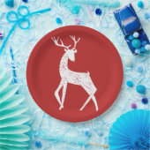 Ren-u. Schneeflocke-Ren-Überfahrt-Weihnachten Pappteller (Party)