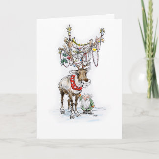 Ren-und Elf-Weihnachtskarte Karte