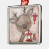 Ren und Freund - Verzierung Silbernes Ornament (Links)