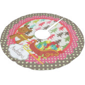 Ren-und Polyester Weihnachtsbaumdecke (Schrägansicht)