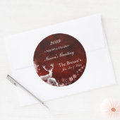 Ren und Rot kundengebundene Runder Aufkleber (Umschlag)