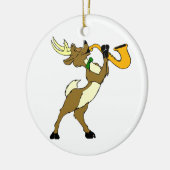 Ren und Saxophon Keramik Ornament (Links)