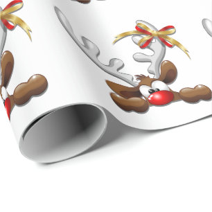 Ren verwirrter lustiger Weihnachtscharakter Geschenkpapier