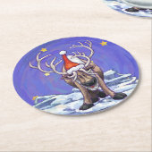 Ren-Weihnachten Runder Pappuntersetzer (Angewinkelt)