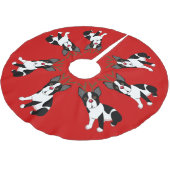 Ren-Weihnachtsbaum-Rock Bostons Terrier Polyester Weihnachtsbaumdecke (Schrägansicht)