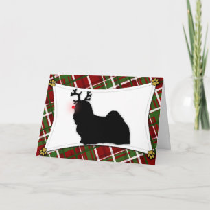Ren-Weihnachtskarte Lhasas Apso Feiertagskarte