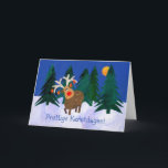 "Ren-" Weihnachtskarte mit niederländischem Gruß Feiertagskarte<br><div class="desc">Eine humorvolle Weihnachtskarte mit einem niederländischen Gruß und ein Ren mit den Verzierungen, die von seinen Geweihen, von einer handgemalten Papiercollage durch Judy Adamson hängen. Treten Sie mit mir bitte durch meinen Speicher in Verbindung, wenn Sie den vorderen Text geändert möchten und das Innere leer für Ihre eigene Mitteilung verlassen...</div>