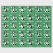 Ren-WeihnachtsPackpapier Bostons Terrier Geschenkpapier (Flach)