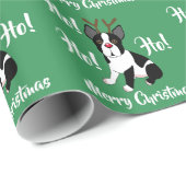 Ren-WeihnachtsPackpapier Bostons Terrier Geschenkpapier (Rolleneckpunkt)