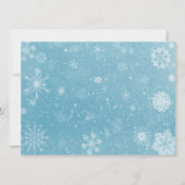 Ren-Wintermärchenland blaues WeihnachtsParty Einladung (Rückseite)