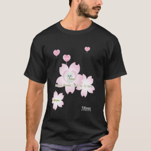 Ren-World 72 Süße Katze Kirschblüten Frühlingsblum T-Shirt