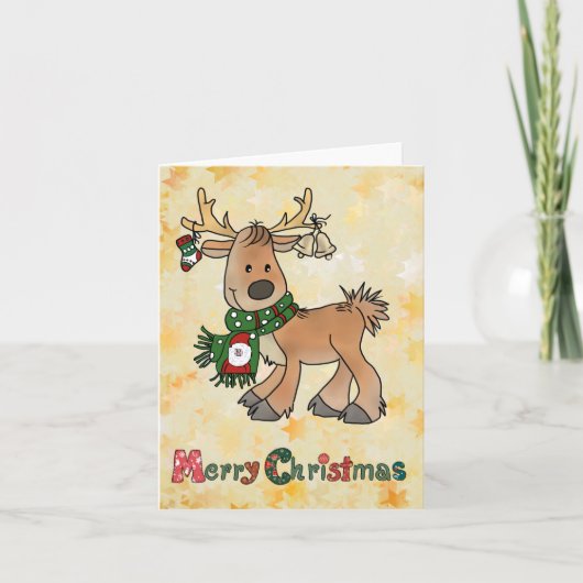 Ren zu Weihnachten Karte (Vorderseite)