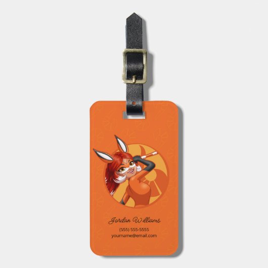 Rena Rouge Orange Abzeichen Gepäckanhänger (Vorderseite vertikal)