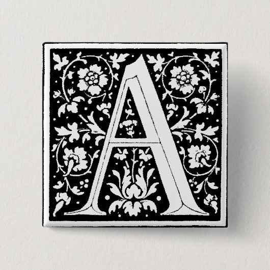 Renaissance-Alphabet Buchstabe A - Pin Button (Vorderseite)