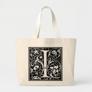 Renaissance-Alphabet-Druckbuchstabe I-Tragetasche Jumbo Stoffbeutel