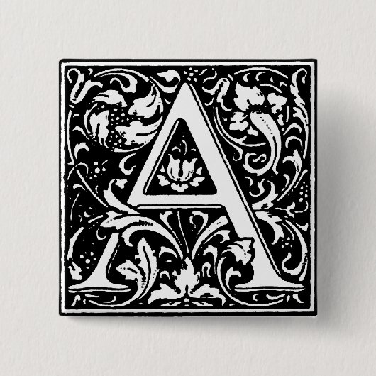 Renaissance Alphabet Letter A - Button (Vorderseite)