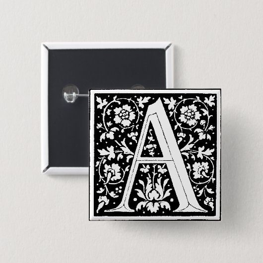 Renaissance Alphabet Letter A - Button (Vorne & Hinten)
