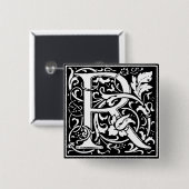 Renaissance Alphabet Letter R - Button (Vorne & Hinten)