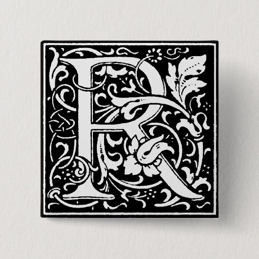Renaissance Alphabet Letter R - Button (Vorderseite)
