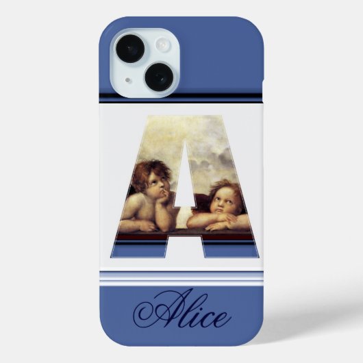 RENAISSANCE ANGEL A LETTER Winged Cherub Monogram Case-Mate iPhone Hülle (Rückseite)