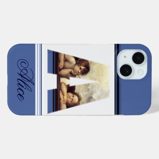 RENAISSANCE ANGEL A LETTER Winged Cherub Monogram Case-Mate iPhone Hülle (Rückseite (Horizontal))