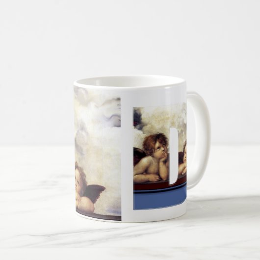 RENAISSANCE ANGELS D LETTER Monogramm Kaffeetasse (VorderseiteRechts)