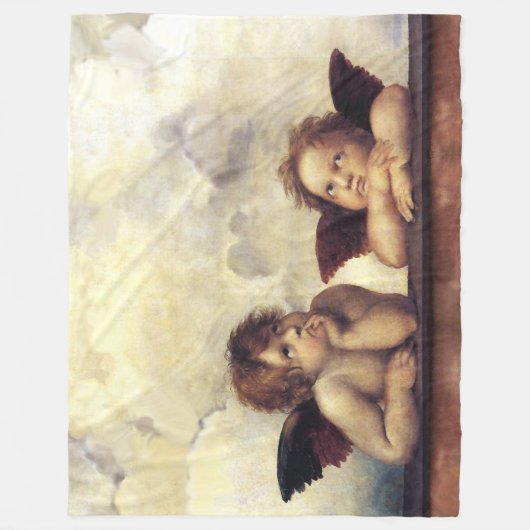RENAISSANCE ANGELS Raffaello Sanzio, Winged Cherub Fleecedecke (Vorderseite)