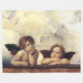 RENAISSANCE ANGELS Raffaello Sanzio, Winged Cherub Fleecedecke (Vorderseite (Horizontal))