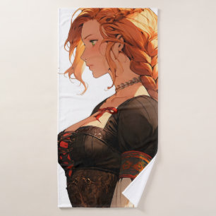 Renaissance Anime Frau Badehandtuch