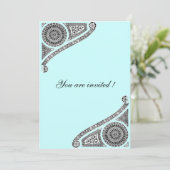 RENAISSANCE, Aqua Blue Einladung (Stehend Vorderseite)