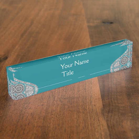 RENAISSANCE ARCHITECT,Architektur,Blaugrün Namensplakette (Seite)