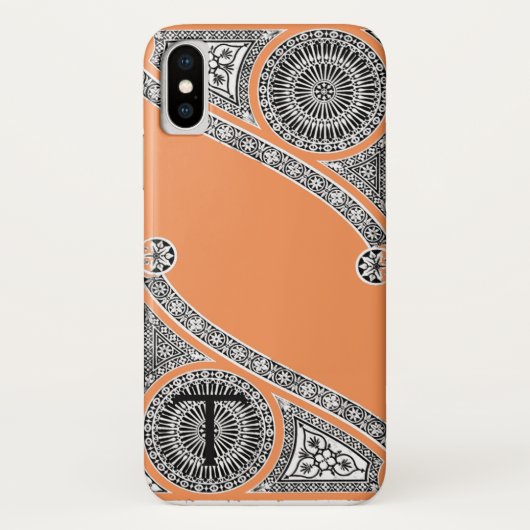 RENAISSANCE ARCHITECT Mandarine Orange Monogramm Case-Mate iPhone Hülle (Rückseite)