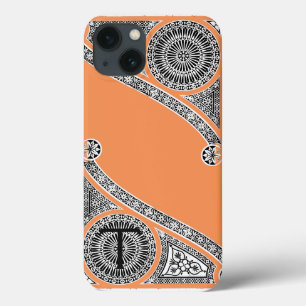 RENAISSANCE ARCHITECT Mandarine Orange Monogramm iPhone 13 Hülle