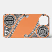 RENAISSANCE ARCHITECT Mandarine Orange Monogramm Case-Mate iPhone Hülle (Rückseite (Horizontal))
