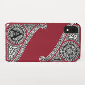 RENAISSANCE ARCHITECT Marsala Red Monogram Case-Mate iPhone Hülle (Rückseite (Horizontal))