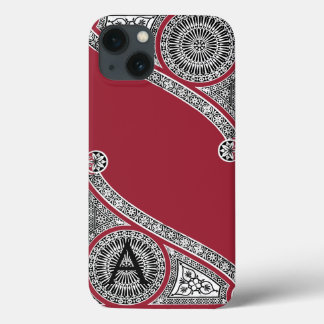 RENAISSANCE ARCHITECT Marsala Red Monogram Case-Mate iPhone Hülle