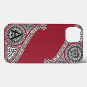 RENAISSANCE ARCHITECT Marsala Red Monogram Case-Mate iPhone Hülle (Rückseite (Horizontal))