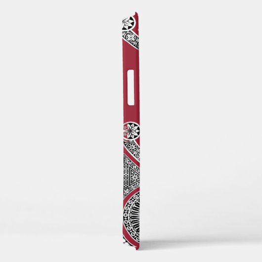 RENAISSANCE ARCHITECT Marsala Red Monogram Case-Mate iPhone Hülle (Rückseite / Rechts)