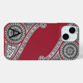 RENAISSANCE ARCHITECT Marsala Red Monogram Case-Mate iPhone Hülle (Rückseite (Horizontal))