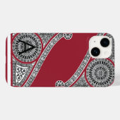 RENAISSANCE ARCHITECT Marsala Red Monogram Case-Mate iPhone Hülle (Rückseite (Horizontal))