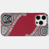 RENAISSANCE ARCHITECT Marsala Red Monogram Case-Mate iPhone Hülle (Rückseite (Horizontal))