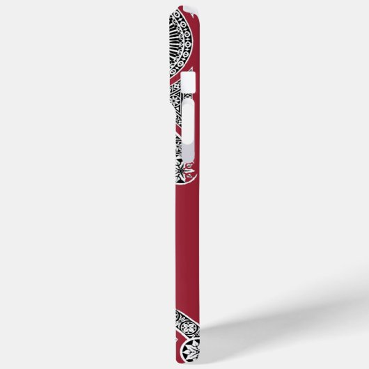 RENAISSANCE ARCHITECT Marsala Red Monogram Case-Mate iPhone Hülle (Rückseite / Links)