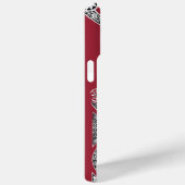 RENAISSANCE ARCHITECT Marsala Red Monogram Case-Mate iPhone Hülle (Rückseite / Rechts)