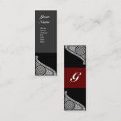 RENAISSANCE ARCHITECT MONOGRAM 3 dunkelgrau rot Mini Visitenkarte (Vorne/Hinten)