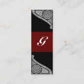 RENAISSANCE ARCHITECT MONOGRAM 3 dunkelgrau rot Mini Visitenkarte (Rückseite)